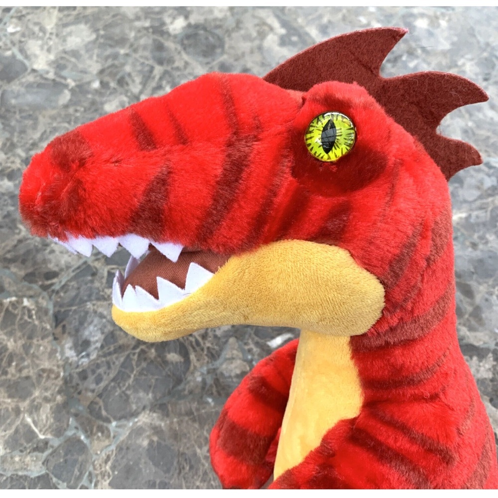 Build A Bear Plush Red Dinosaur Velociraptor Raptor BAB 2019 Stuffed 16"